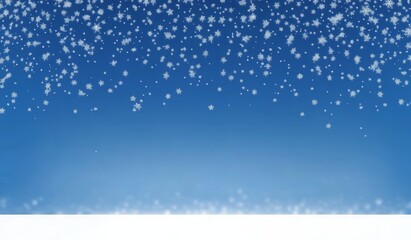 Fototapeta premium Snowflakes Falling on Blue Gradient Background for Winter Season Banner