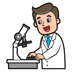 Scientist Focusing on Microscope - White Coat Expert