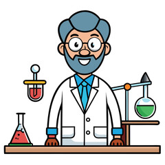 Scientist Observing Experiments - Clean and Organized Design