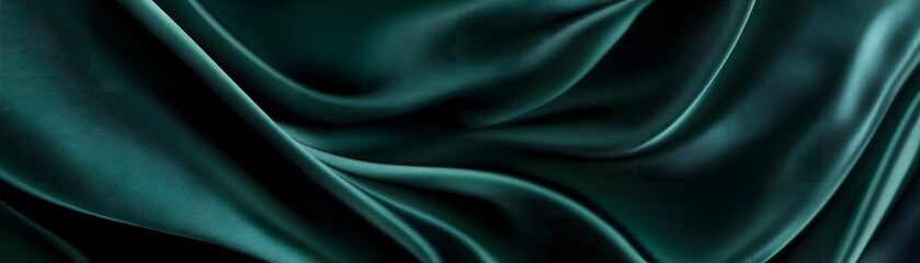 Obraz premium Dark Teal Silk Fabric Draped in Soft Waves