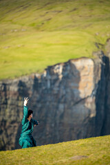 Artial Martist in a cliff in Faroe Island