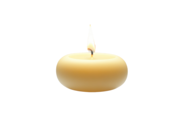 "Graceful Floating Ivory Candle with Soft Glow"