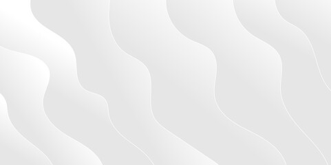 Abstract minimalistic white paper wave curve lines banner background design.
