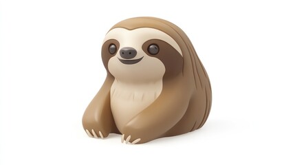 Fototapeta premium Adorable 3D rendering of a smiling sloth.