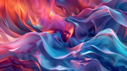 Obraz premium Smooth elegant satin or silk forming an abstract iridescent background with flowing shape, perfect for wallpaper
