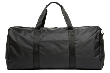 Black duffel bag isolated with transparent background
