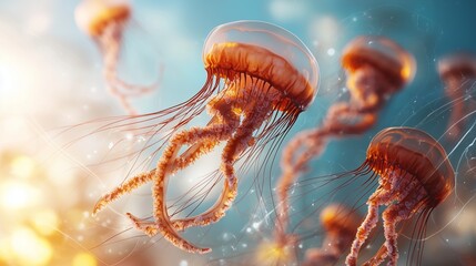 Aquatic DNA Pattern Clean Minimalist Design