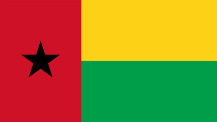 Flag of Guinea-Bissau, 16:9 Format, Guinea-Bissau Flag, Vector Images