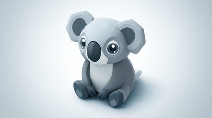 Naklejka premium Adorable low-poly koala sitting.