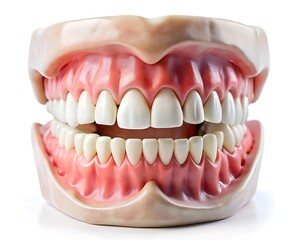 Obraz premium Jaw With Teeth On White Background