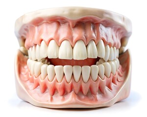 Obraz premium Jaw With Teeth On White Background