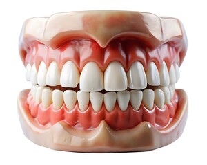 Obraz premium Jaw With Teeth On White Background