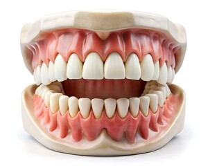 Fototapeta premium Jaw With Teeth On White Background