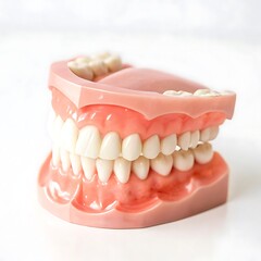 Obraz premium Jaw With Teeth On White Background