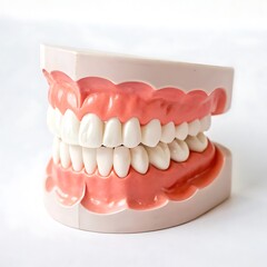 Obraz premium Jaw With Teeth On White Background