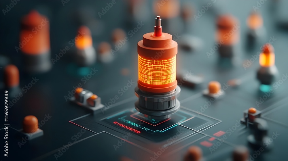 Poster mesmerizing abstract visualization of advanced pheromone coding and futuristic bioluminescent machin