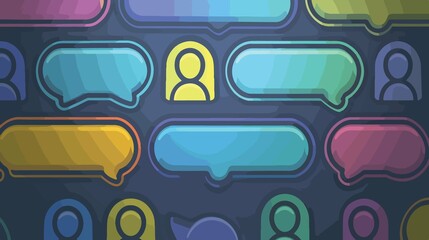 Professional Group Chat Bubbles and Forum Discussion with Multiple People