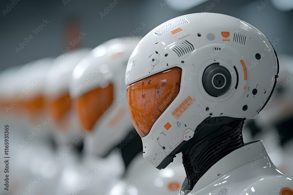 Poster cutting edge autonomous robotics research facility exploring advanced ai powered coordination and ad