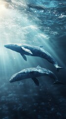 Fototapeta premium beautiful swimming in the sea, aerial view with copy space vertically 9:16