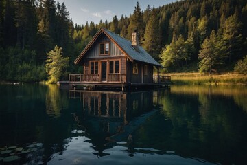 Fototapeta premium Small house by the lake