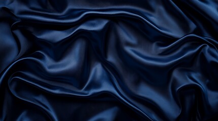 Obraz premium Dark Blue Silk Draped Fabric Texture Background