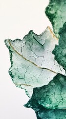 Intricate Green Leaf Design: A Detailed Botanical Art Piece