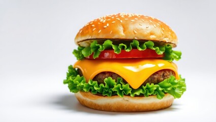 Delicious Cheeseburger with Lettuce and Tomato