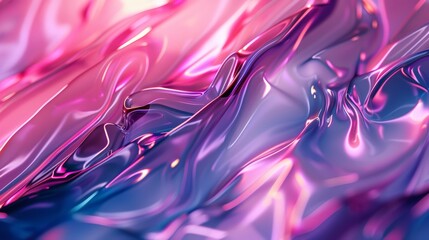 Obraz premium Smooth, flowing metallic liquid forms a mesmerizing abstract pattern, ideal for a vibrant and modern wallpaper