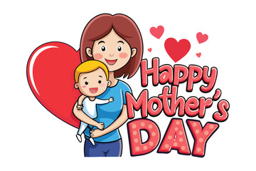 Happy Mother's Day vector art illustration