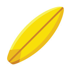 Yellow Surfboard Vector Illustration - Cartoon, Clipart, Line Art Design for Print.eps