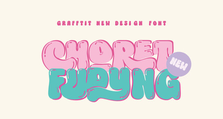 Bubble abstract shapes alphabet font. Funky balloon organic typeface in trendy retro y2k style. Cartoon kids graffiti vector illustration. Letters and numbers.
