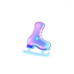 Fototapeta premium Colorful ice skating boot design on white background