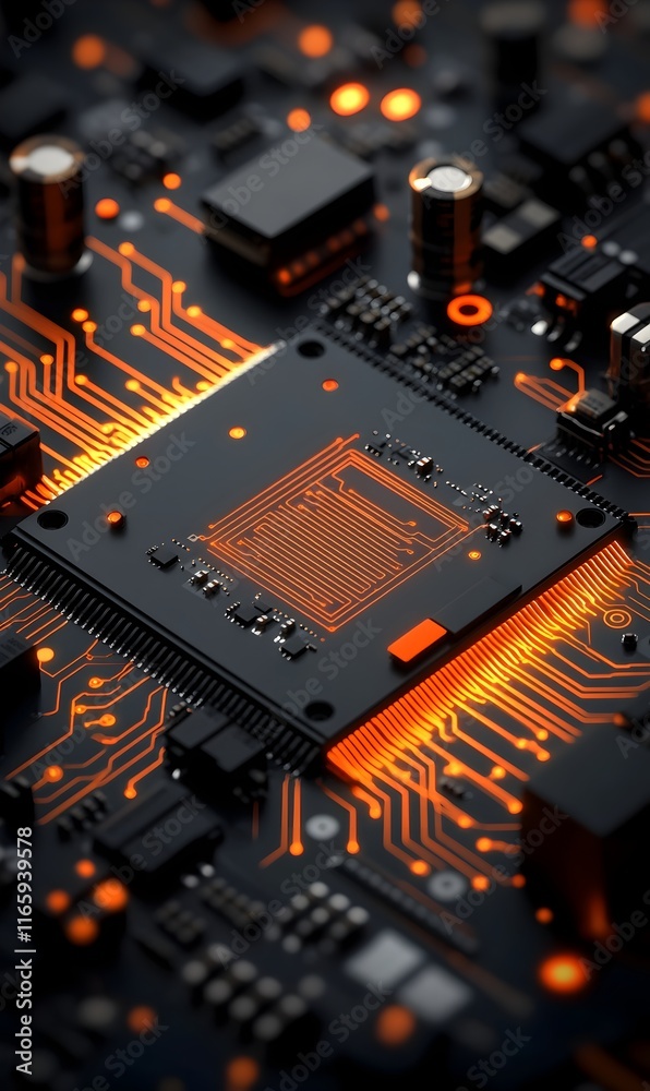Poster vibrant digital backdrop with pulsing energy fields morphing data visualizations and radiant circuit