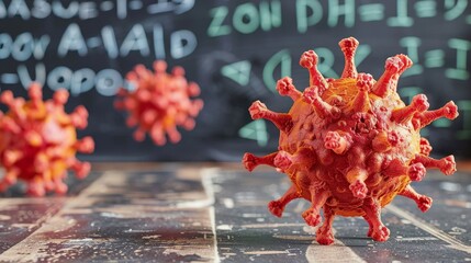 Medical research concepts of the coronavirus covid 19 pandemic illustrated in a notebook on a desk