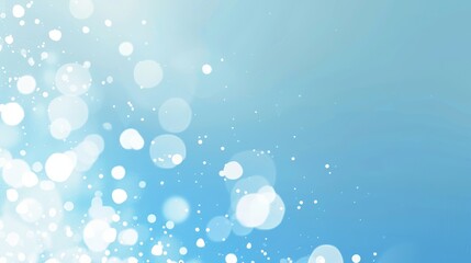 Soft white bokeh lights and a gentle gradient create a dreamy atmosphere on a light blue backdrop, ideal for backgrounds and designs