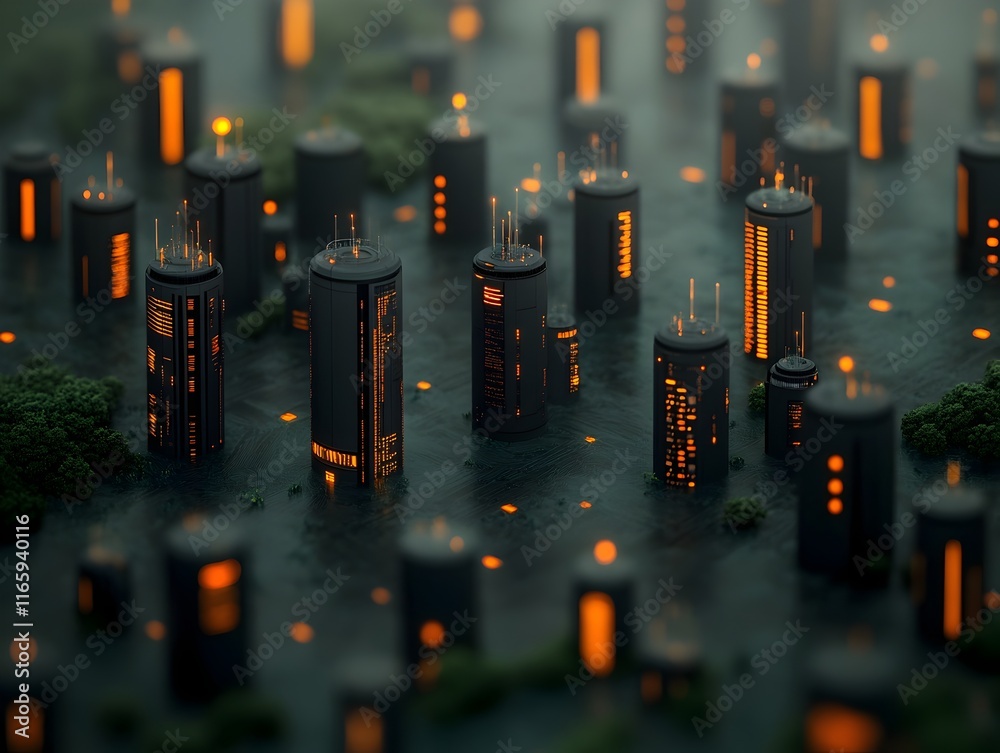 Poster expansive digital canvas featuring towering data pylons luminous data lagoons and intricate informat