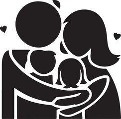 Happy Mother's Day icon silhouette vector with white background