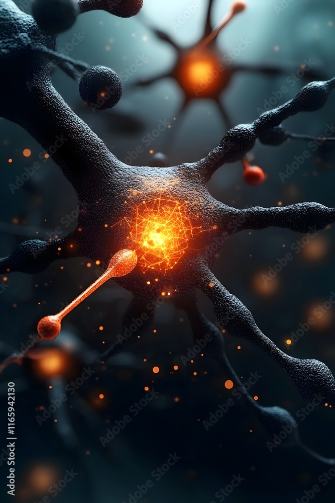 Poster cutting edge digital ecosystem with interconnected neural networks and intelligent systems powering 