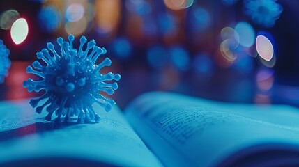 Exploring covid 19 pandemic  medical research concepts in a notebook on a study table