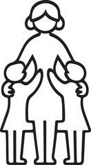 Happy Mother's Day icon silhouette vector with white background