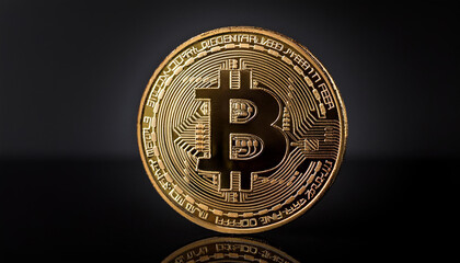 bitcoin token cryptocurrency on a black background