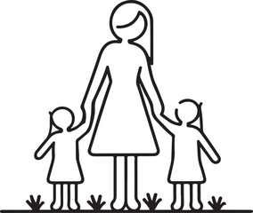 Happy Mother's Day icon silhouette vector with white background