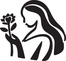 Happy Mother's Day icon silhouette vector with white background