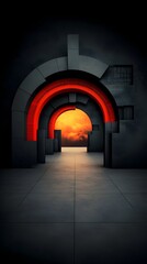 Innovative Digital Sanctuary with Interconnected Data Matrices and Dynamic Geometric Simulations   Cutting edge digital research facility showcasing futuristic