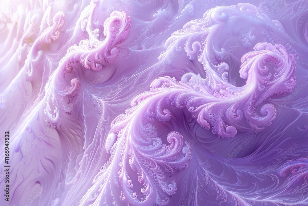 Poster delicate purple swirls and intricate patterns flow seamlessly, creating an enchanting abstract visua