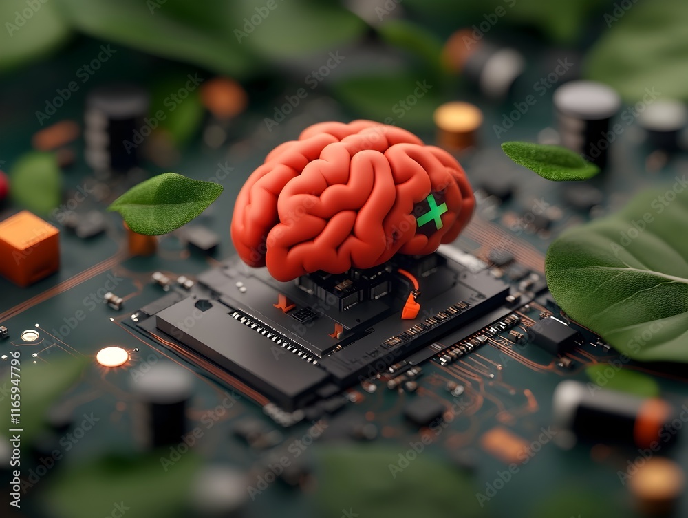 Poster technologically advanced digital landscape with intricate neural pathways complex algorithms
