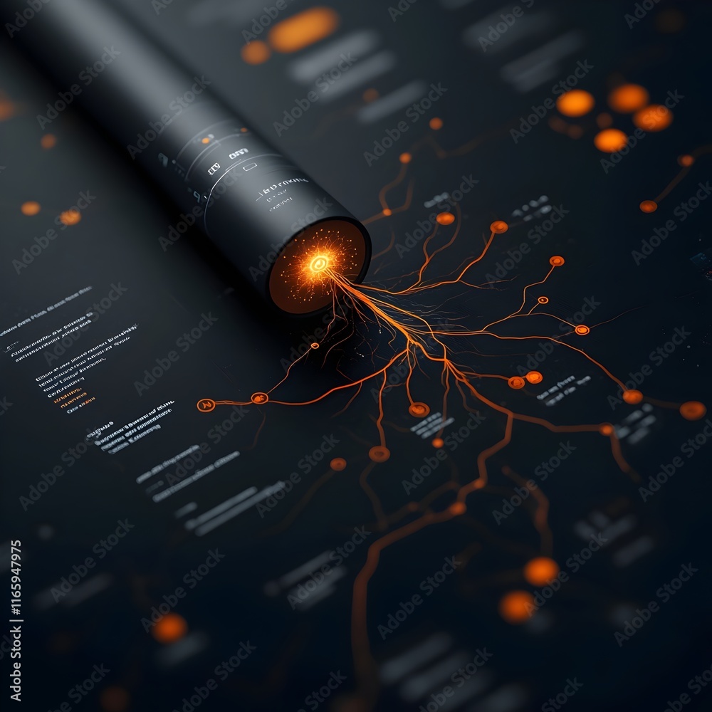 Poster sleek and sophisticated digital setting featuring advanced neural architectures autonomous framework
