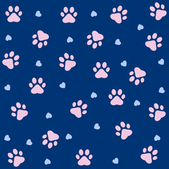 Paw print dog and cat Vector. footprint dog icon. Paw icon vector illustration.	
