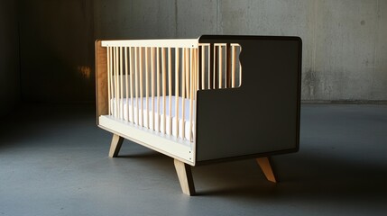 Modern Wooden Baby Cot Design: Minimalist Crib for Nursery