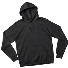 Black Hoodie with Front Pocket isolated on transparent background cutout, Png, Cutout